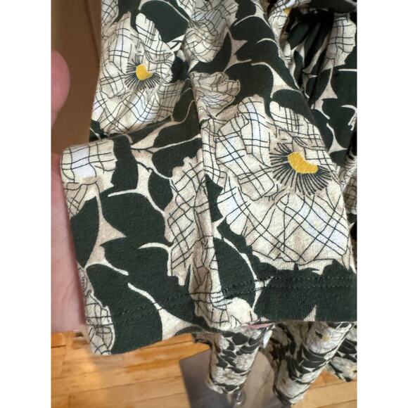 Lands End | Green Floral Cotton Wrap Midi Dress | Size Medium 10-12 - Picture 4 of 15